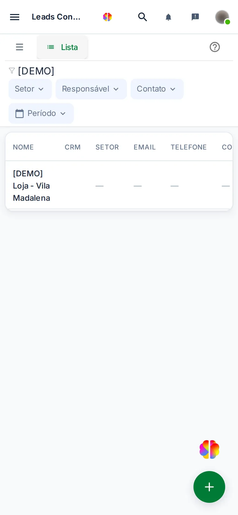 Leads convertidos no celular