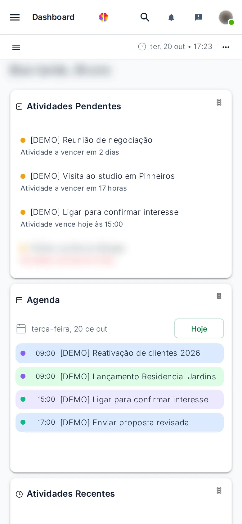 DireitAI no celular, com o botão de menu no canto superior